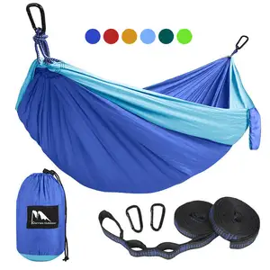 Lightweight Outdoor 210T Parachute Nylon Camping Hiking Recycled Hammock For Leisure
