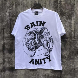 T-Shirt da Uomo Oversize in <span class=keywords><strong>Cotone</strong></span> 100% di Alta Qualità con Stampa Fiamme, Abbigliamento Streetwear Saints Vanity - Product Image 1