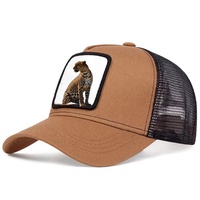 Gorra de Béisbol de Animales Estilo Camionero con Malla Bordada y Protección Solar, Diseño de Pantera Negra, Gallo y Lobo, Popular en Europa y América