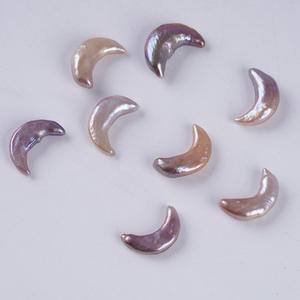 Wholesale Natural Freshwater Pink <b>Pearls</b> Purple Moon Shaped <b>Loose</b> Particles for DIY Necklace Jewelry - Product Image 3
