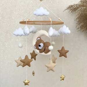 Accessori Minimalisti per Cameretta, Decorazione Personalizzata con Animali, Mobile per Culla con Orsetto di Peluche per Bambini e Bambine - Product Image 2