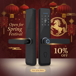 Poignée <span class=keywords><strong>de</strong></span> porte intelligente Life Smart avec empreinte digitale double, serrure <span class=keywords><strong>de</strong></span> porte intelligente à double empreinte digitale pour porte en aluminium, portail extérieur - Product Image 1