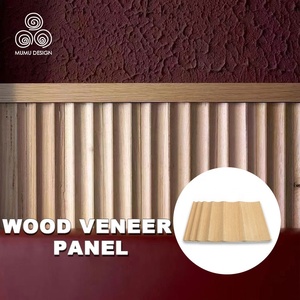 Panneaux muraux en placage de bois MUMU en chêne cerisier, pin et noyer, panneaux muraux en bois, planches unies - Product Image 1