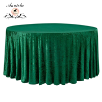 Nappe ronde en velours ANNIELU de haute qualité, 120 pouces, vert velours, pour événements, mariages, décorations de fête