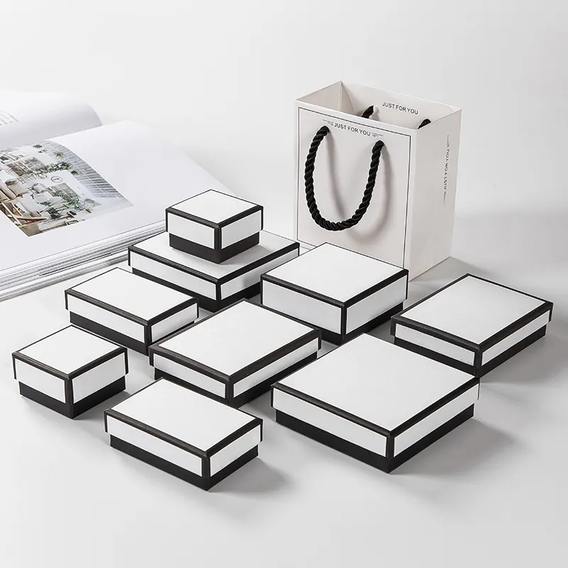Caixa de conjunto de joias recicláveis impressa personalizada, embalagem de papel personalizada, caixas de papel Kraft para pacote de envio