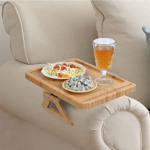 Bamboo <strong>Couch</strong> Arm <strong>Table</strong> Tray, <strong>Foldable</strong> Sofa Armrest Tray, Armrest <strong>Table</strong> for Food, Drinks, Snacks, Remote, Control, Phone - Product Image 3