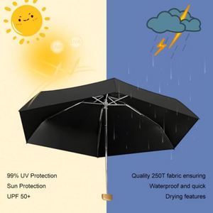Parapluie promotionnel portable personnalisé, petit, protection UV, 5 plis, logo personnalisé, mini parapluie de poche avec logo - Product Image 5