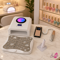 Kit de manucure 4-en-1 avec lampe UV LED, perceuse à ongles, aspirateur de poussière, en métal, pour usage domestique, logo personnalisé, équipement de salon OEM ODM