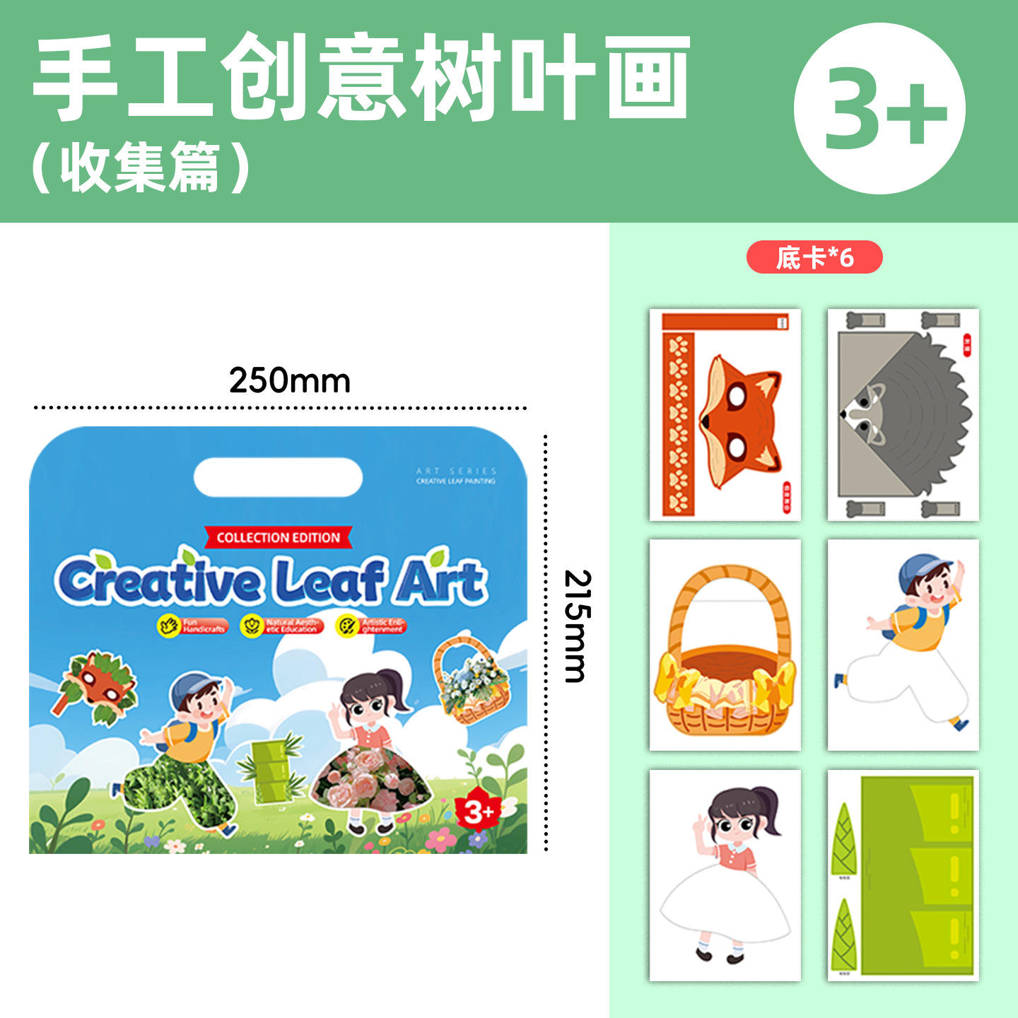 ภาพวาดใบไม้สร้างสรรค์ทำมือ - คอลเลกชัน 6 ภาพ