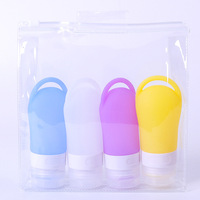 Accessoires de voyage compressibles en silicone sans BPA Bouteilles de shampooing et d'après-shampooing Essentiels de voyage