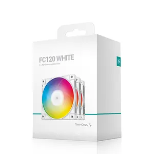הטוב ביותר מוכר במקרה המעריצים fc120 לבנים במקרה RGB-LED אוהדים עבור משחק מחשב קירור מגניב מאוורר pwm
