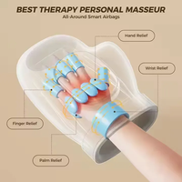 Masseur de doigts avec compression d'air, frottement, pression sur la paume, pétrissage du poignet, airbags de type gant, masseur intelligent pour les mains et les poignets