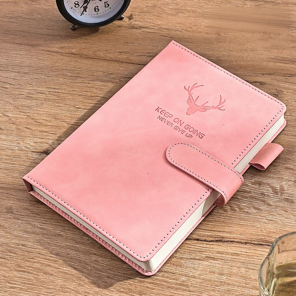 Pink leather buckle-deer head-180 sheets 360 pages