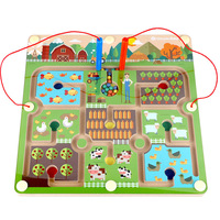 Jouets de Table en bois pour enfants, jeu éducatif, scène de ferme, perles magnétiques, labyrinthe,