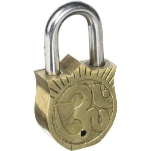 Laxmi Golden Brass <b>Padlock</b> with Keys Functional Anti-Theft and Waterproof Lock Solid Iron Material - Product Image 4