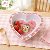 Assiette à dîner en PP de forme irrégulière, motif de dessin animé écologique, style américain élégant, pour enfants, réutilisable, facile à nettoyer