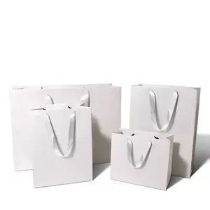 Customised Branded Kraft Craft Luxury Paper Tote Packaging Personalized Thank You Small Shopping Gift Bags With Logo Print