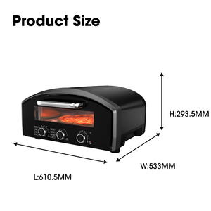 เตาอบพิซซ่ามืออาชีพขนาด13นิ้วขนาด330มม. หิน2160W ฝาอลูมิเนียมหล่อขึ้นรูปด้วยความร้อนสูงเกินไปป้องกันความร้อนสูงเกินไป - Product Image 6