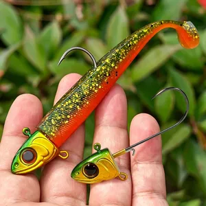 Tête <span class=keywords><strong>de</strong></span> jig Spinpoler Fish Shad avec hameçons barbelés en carbone haute résistance et porte-appât pour la pêche au jig, au bar, à la perche, en mer, en bord <span class=keywords><strong>de</strong></span> mer, depuis un bateau ou depuis la <span class=keywords><strong>rive</strong></span> - Product Image 5