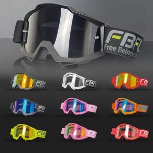Lunettes de <span class=keywords><strong>moto</strong></span> FBFU pour motocross, VTT, <span class=keywords><strong>moto</strong></span> tout-terrain, pour hommes et femmes, anti-buée, protection UV, verres sphériques remplaçables, sports cyclistes - Product Image 1