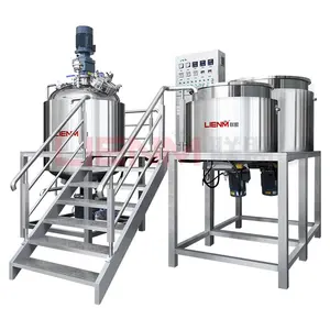 1000L Fixed type Emulsifier Equipment For Making Shampoo Liquid cream by steam or electric heating Emulsifying wax vacuum mixer