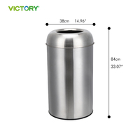Lixeira Grande de 50L, 70L, 90L com Abertura Superior em Acabamento Satinado para Shopping e Lobby Comercial