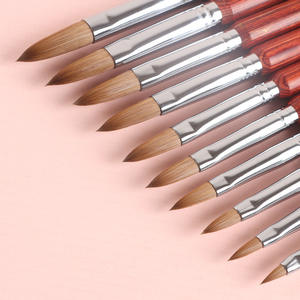 Alta calidad 100% Kolinsky Crystal Nail Art Brush Pen Pure Kolinsky Hair con mango de madera para maquillaje acrílico Nail Art - Product Image 3