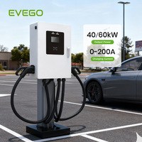 Borne de recharge EVEGO Double Gun 480V EVSE 40kW Wallbox DC pour véhicules électriques avec prises CCS1 et CCS2 et différentes sorties de charge
