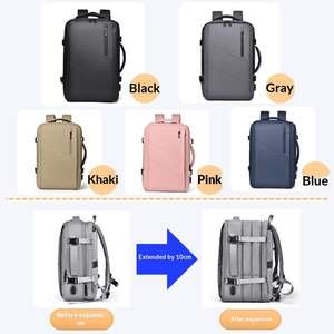 กระเป๋าเป้สะพายหลังกันน้ำแบบ unisex สำหรับเดินทาง ใส่โน้ตบุ๊ค ขยายได้ จุของได้เยอะ ป้องกันการโจรกรรม  มีซิป  วัสดุ Oxford  ใช้ได้หลายแบบ สำหรับธุรกิจ - Product Image 6