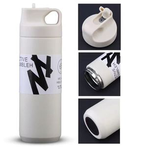 Hot Custom 550ml Leakproof Stainless Steel Insulated Vacuum <b>Flasks</b> Thermoses Double Wall Sport Fitness Water <b>Bottle</b> with Straw - Product Image 2