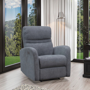 Modern Fabric Extendable <b>Rocking</b> <b>Swivel</b> Recliner Sofa <b>Chair</b> with Remote Control for Elder Comfort in Living Room - Product Image 1