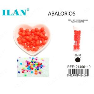 ILAN Perline 8mm Arancione Fluorescente per Lavori Manuali - Product Image 1
