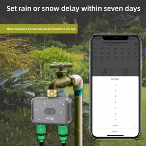 Contrôleur d'irrigation intelligent Tuya Bluetooth à double sortie 2 voies en laiton avec fonction de retard de pluie et minuterie <span class=keywords><strong>automatique</strong></span> pour jardinage - Product Image 3
