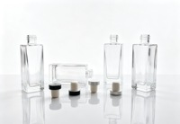 Bouteille diffuseur à roseaux en verre transparent carrée et plate, 100ml, 120ml, 150ml, à fond épais, pour parfum et décoration aromatique – Meilleures ventes