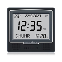 Nouvelle Arrivée 2026 FAJ-115 Horloge de Prière Musulmane Carrée avec Rappel de l'Heure de l'Athan, Alarme de Prière, Horloge de Table Islamique pour Mosquée