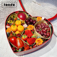 Tondo Acryl Hartvormige Fruit En Bloem Doos Voor Gift Verpakking Valentijnsdag Wedding Clear Window Fruit En Bloem doos