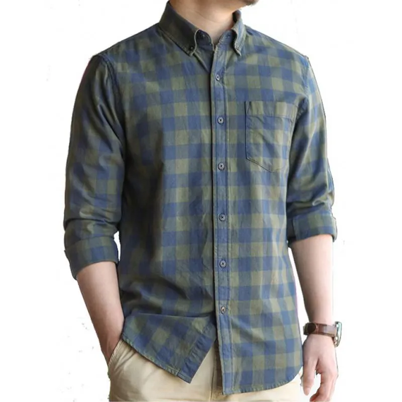 LOW MOQ OEM MEN'S PLAID CHECK FLANNEL SHIRT