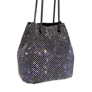Borsa a Tracolla con Cristalli e Diamanti, <span class=keywords><strong>Pochette</strong></span> Scintillante per Feste, Borsetta da Sera Dorata con Strass - Product Image 2