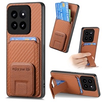 Étui en similicuir antichoc avec fente magnétique pour cartes et support invisible pour Redmi Note 15 Pro, Xiaomi 17 Pro Max, K90 – Protection intégrale simple