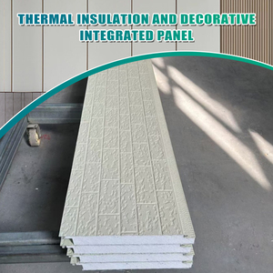 Panel <span class=keywords><strong>de</strong></span> Pared Exterior Moderno y Ecológico <span class=keywords><strong>de</strong></span> Acero Ignífugo <span class=keywords><strong>de</strong></span> 16 mm, Panel Decorativo Aislado con Espuma <span class=keywords><strong>de</strong></span> PU, Panel Metálico Tallado para Hotel, Duradero - Product Image 1
