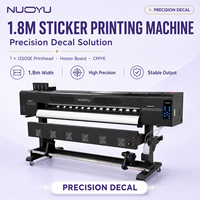 Machine d'impression d'autocollants 1,8 m avec 1 carte Hoson I3200E, machine de découpe de précision grand format CMYK, vente en gros OEM