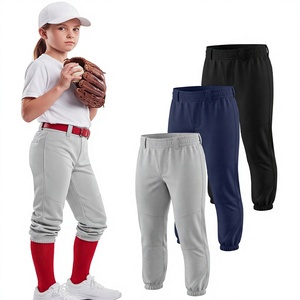 Pantalon de baseball pour filles, taille élastique, genoux renforcés, léger, séchage rapide, polyester, uniforme sportif pour le tee-ball - Product Image 3