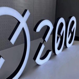 Enseigne LED extérieure personnalisée, <span class=keywords><strong>lettres</strong></span> en acrylique illuminées, logo 3D, signalétique murale LED en acier inoxydable pour salon de beauté, immeuble de bureaux - Product Image 6