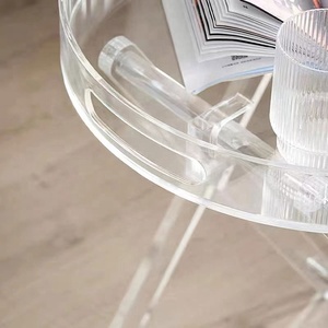 <strong>High</strong> Transparent Acrylic Coffee <strong>Table</strong> Round Desktop Living Room Sofa <strong>Side</strong> <strong>Table</strong> Balcony Small Coffee <strong>Table</strong> - Product Image 4