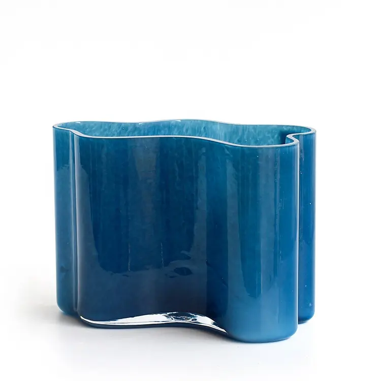 Vase à fleurs géométriques en forme de lac Finland, support de table bleu, Opaque, pour table nordique, nouveau Design, livraison gratuite