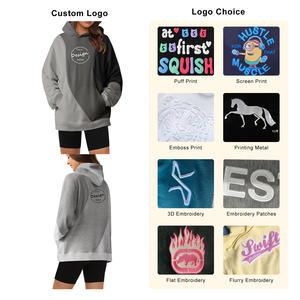 Logotipo personalizado estampado en blanco informal de lujo Unisex Color bloque bordado a granel peso pesado ecológico a prueba de viento invierno Boxy Terry - Product Image 2