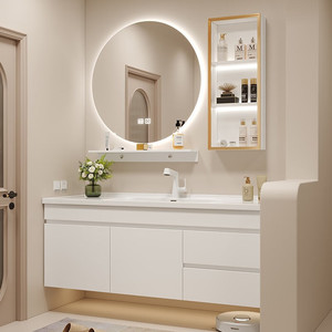 Mueble de baño inteligente con lavabo integrado de cerámica, lavabo simple - Product Image 6