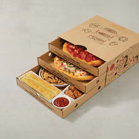 Caja de Cartón Corrugado Kraft Marrón Personalizada, Ecológica, Reutilizable y con Cajón Multicapa para Exhibición y Empaque de Alimentos y Pizza