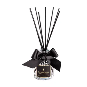 Nieuwe Ontwerp Luxe Zwarte Woondecoratie Geur Reed Glas Diffuser Flessen Geur Oliën Voor Thuis Lucht Verfrissing & Gift