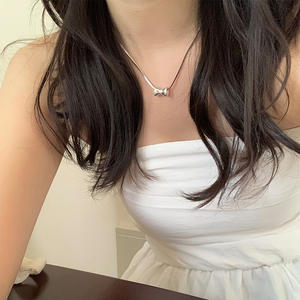 Delicado Collar de Cadena de Serpiente Espiga de Acero Inoxidable Chapado en Oro de 18K, Joyería Impermeable para Mujer - Product Image 6